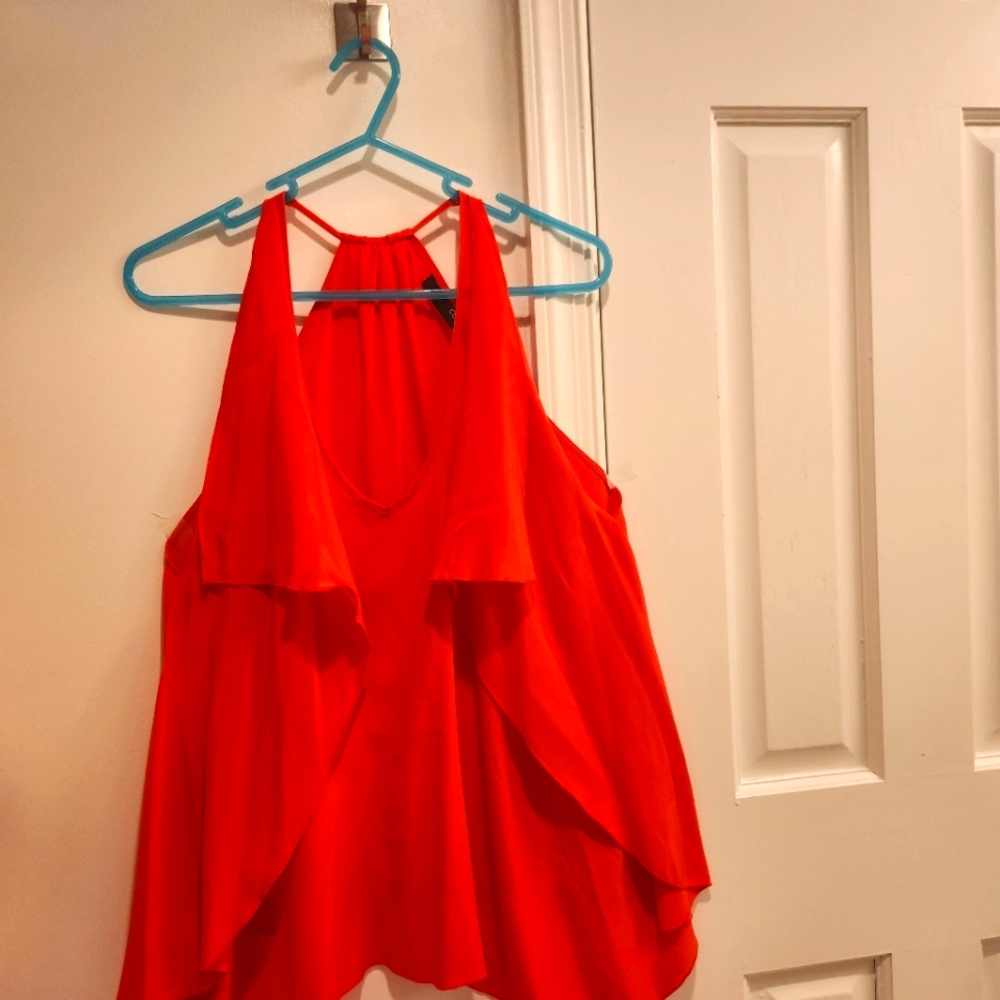 Cut25 by Yigal Azrouel silk bright orange top. Size 6